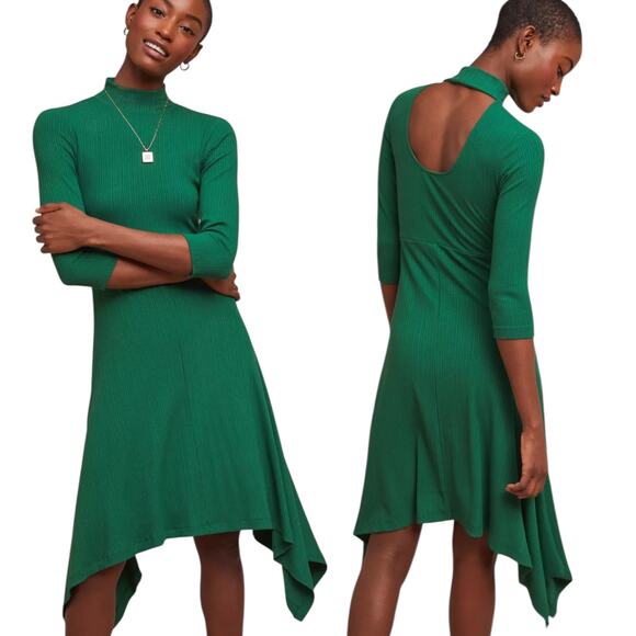 Anthropologoie Building 18 Turtleneck Ribbed Dress Green Size XS - Picture 1 of 10